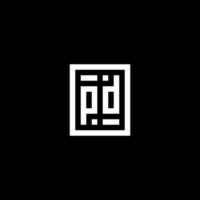 logotipo inicial pd con estilo de forma cuadrada rectangular vector