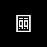 QQ initial logo with square rectangular shape style vector