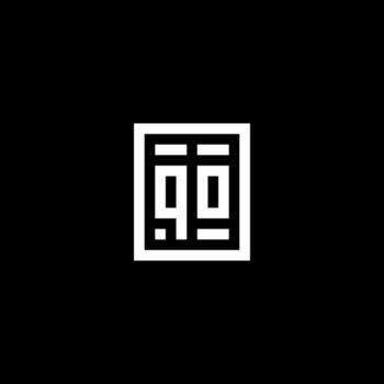 QO initial logo with square rectangular shape style vector