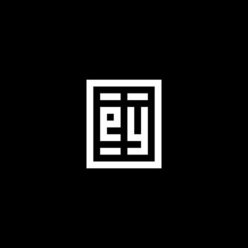 logotipo inicial de ey con estilo de forma cuadrada rectangular vector