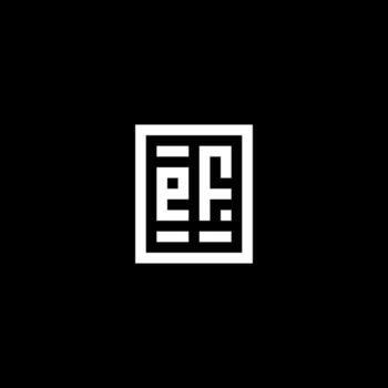 EF initial logo with square rectangular shape style vector