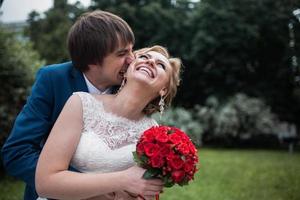 Beautiful couple in the park photo