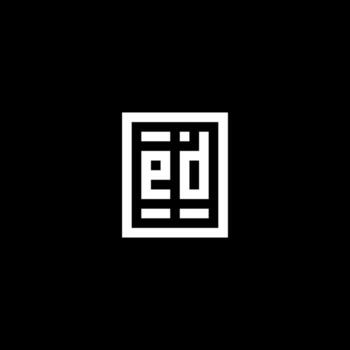 ED initial logo with square rectangular shape style vector