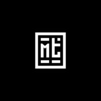 MT initial logo with square rectangular shape style vector