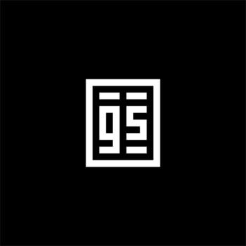 logotipo inicial gs con estilo de forma cuadrada rectangular vector