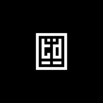 logotipo inicial de td con estilo de forma rectangular cuadrada vector