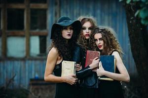 three vintage women as witches photo