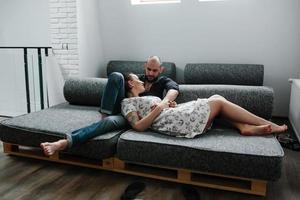 couple on the sofa photo