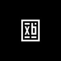 XB initial logo with square rectangular shape style vector