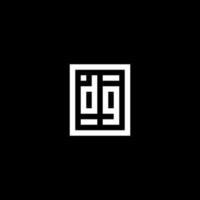 DG initial logo with square rectangular shape style vector