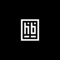 logotipo inicial hb con estilo de forma rectangular cuadrada vector