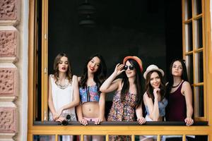 five beautiful young girls photo