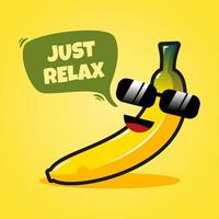 just relax banana mascot vector illustration