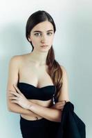 Young beautiful woman modeling photo