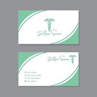 White and green doctor business card vector