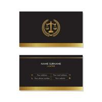 Lawyer business card with gold lines vector