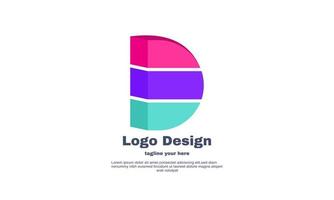 diseño de símbolo inicial de logotipo d simple único aislado en vector