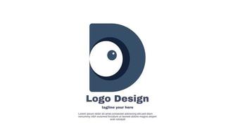 unique simple black D logo initial symbol design isolated on vector