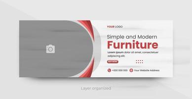 Social Media Template, Web Banner Template For Furniture Business Pro Vector