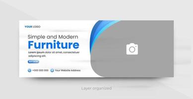 Social Media Template, Web Banner Template For Furniture Business Pro Vector