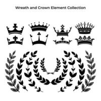 Crown and wreath element collections. Vintage design elements. Vector eps 10