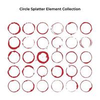 Set of grunge circle blank template. Splatter elements of circular border. Vector eps 10.