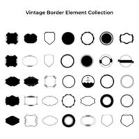 Set of vintage shiled and border elements. Blank of retro frame. Vector eps 10