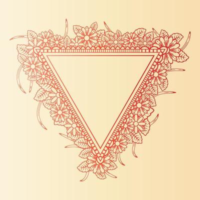Royal doodle floral frame elements. Gradients color border for wedding design, celebration, anniversary. Vector eps 10.