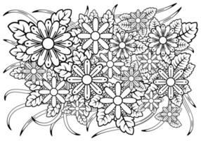 Doodle flower element illustration. Isolated on white background. Comic and poster design elements. Vector eps 10