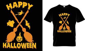 gráfico de diseño de camiseta de feliz halloween. vector