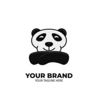 ilustración de mascota animal de icono de logotipo de oso panda blanco confiado vector