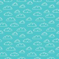 curly clouds outline seamless pattern background vector