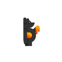 Letter B Black Honey bear logo icon logotype gradient woven overlap style vector