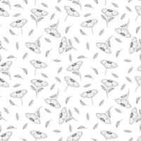 Rustic flower and leaf seamless pattern background vector