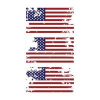 Grunge torn united states of america american flag icon design element for 4th of july independence day set vector