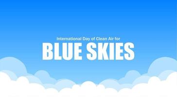 día internacional del aire limpio para cielos azules vector