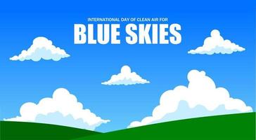 día internacional del aire limpio para cielos azules vector