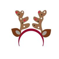 sombrero de asta de reno colorido. ilustración de vector temático de vacaciones de navidad para decoración de icono, logotipo, sello, etiqueta, insignia, certificado o tarjeta de regalo.
