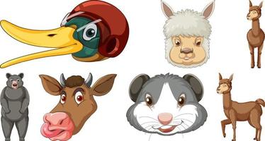 conjunto de varios personajes de dibujos animados de animales vector