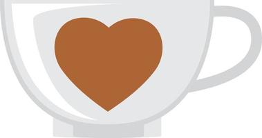 Heart on coffee cup vector