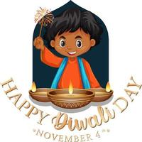 Happy Diwali Day Logo Design vector