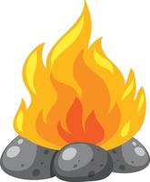 A campfire on white background vector