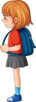 Side view of a girl with angry face vector