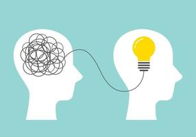 Problem resolve control. Understand question. Mental Problem solving, Complicated solution. Simplifying the complex. Confusion clarity. Psychotherapy, Brainstorming, Communication sign concept vector