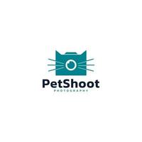 Simple abstract logo design of camera and cat. vector