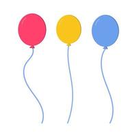 Set colorful balloons. For greeting card, invitation, birhday party. Vector. vector