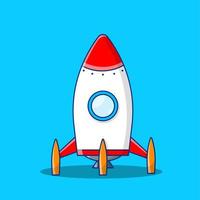 Rocket hand drawing catoon illustration vector