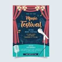 festival de música en estilo creativo con diseño de plantilla de forma moderna vector