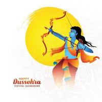 Happy dussehra illustration of  lord rama festival card background vector