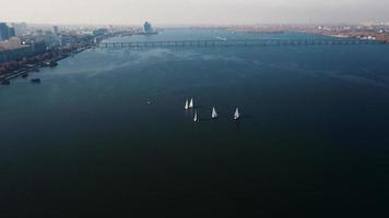 Sail boats on the open sea video